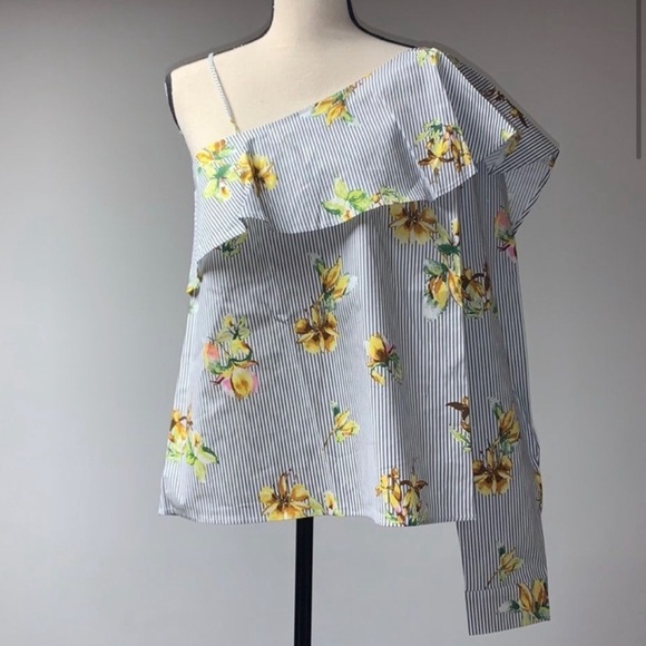 Urban Outfitters Lumiere Floral One Shoulder Long Sleeve Top 4 TOPS Size M & L - Picture 2 of 9